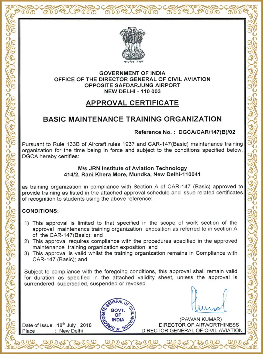 Approval Certificate